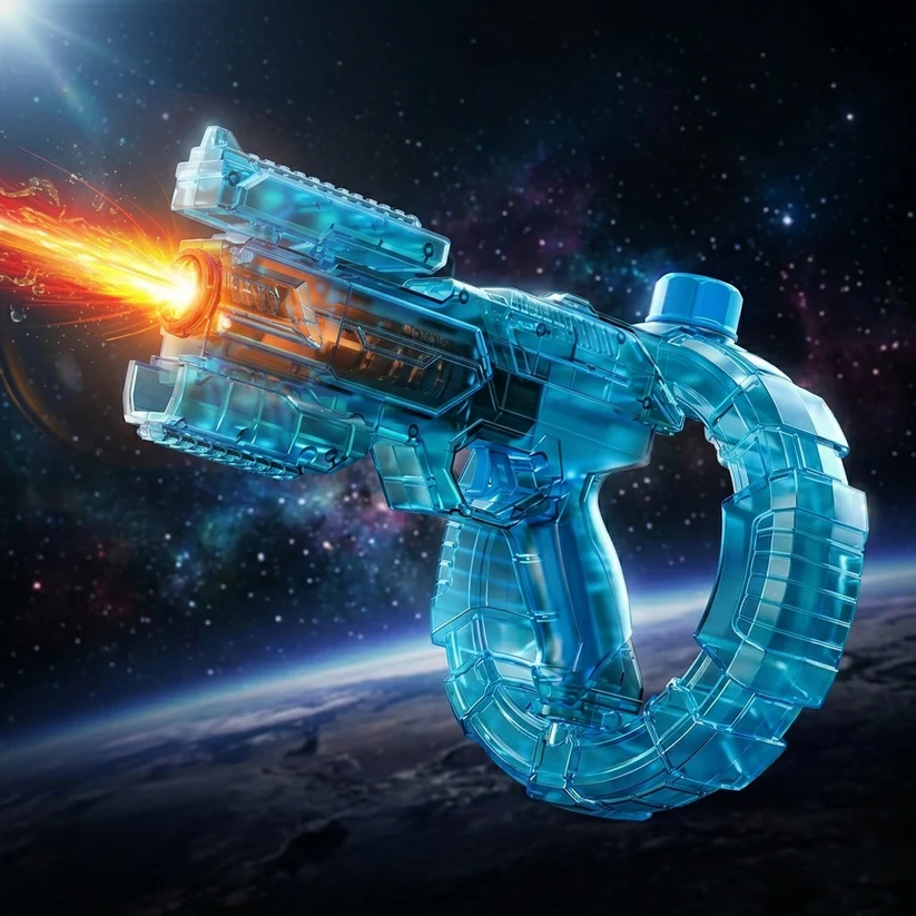 Space Transparent Electric Water Gun with LED Lights