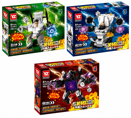 Skibidi Toilet Titan Speaker & Monitor Man Building Blocks Set-4pcs