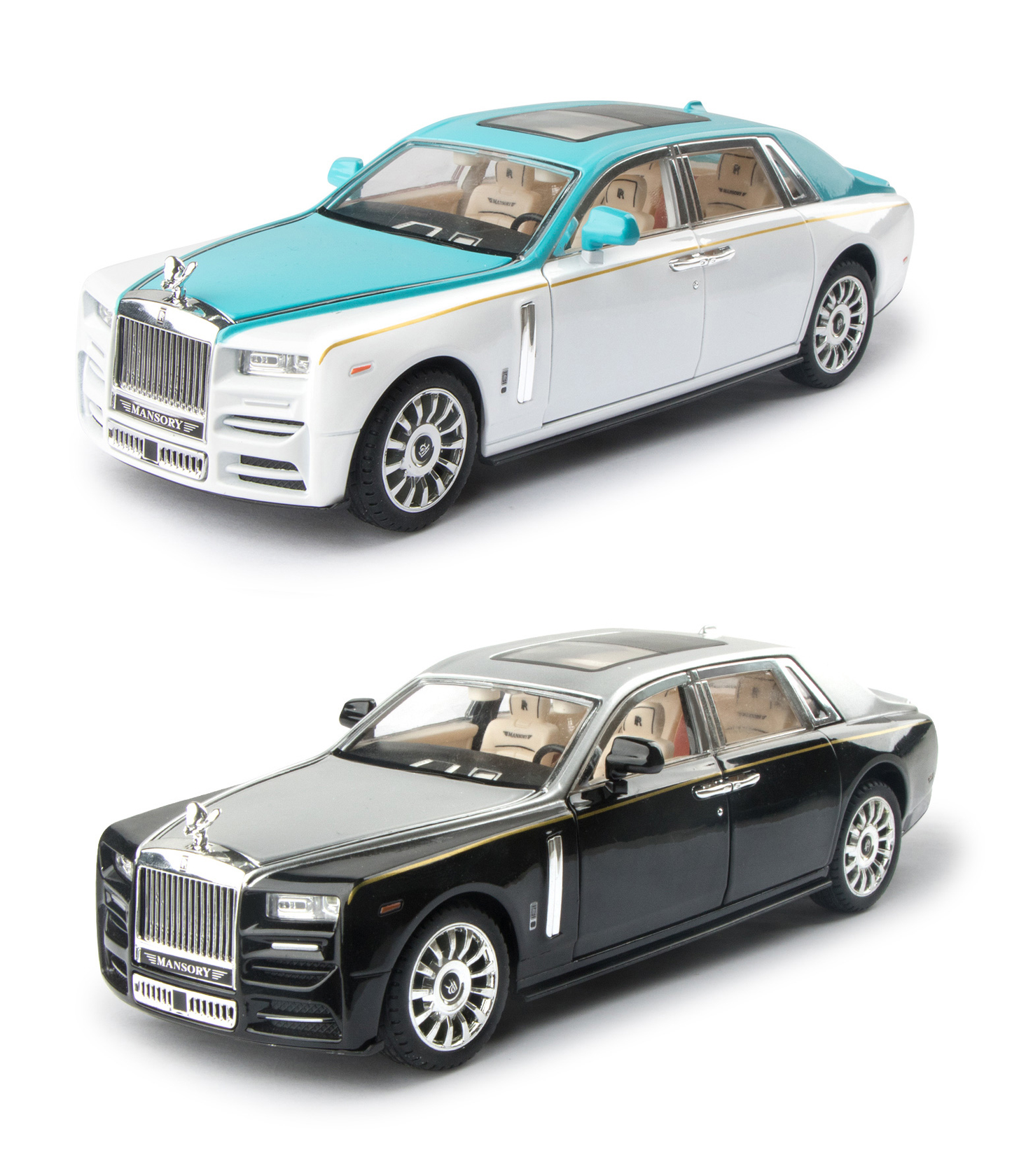 1:24 Luxury Diecast Car Model, Classic Limousine Replica with Light & Sound