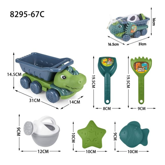 Dinosaur Beach Buggy Toy Set (6 Pieces)